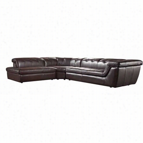 Vig Furniture Vgev397-esp Divani Casa Refata Modern Italian Leather Sectional Sofa Inespresso