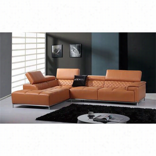 Vig Furniure Vgknk8482-org Divani Casa Citadel Leather Italian Sectional Sofa In Orange With Aud Io System