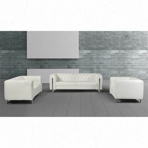 Vig Furniture Vgmb1406 Divani Casa Salvia Leatherette Sofa Set In White