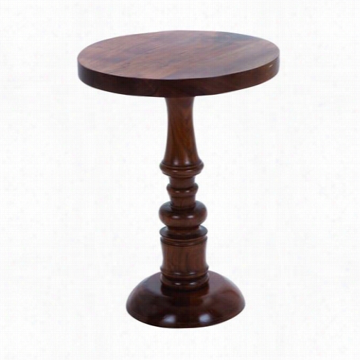 Woodland Im Ports 28702 Wooden Round Shaped Pedestal Tagle With Traditional Design