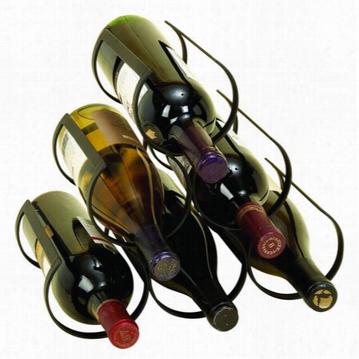 Woodlan Imports 50039 Metal Wine Rack In Blac K With 5 Bottles Capacity