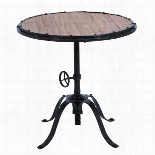 Woodland Imports 51836 Metal Wood Round Table