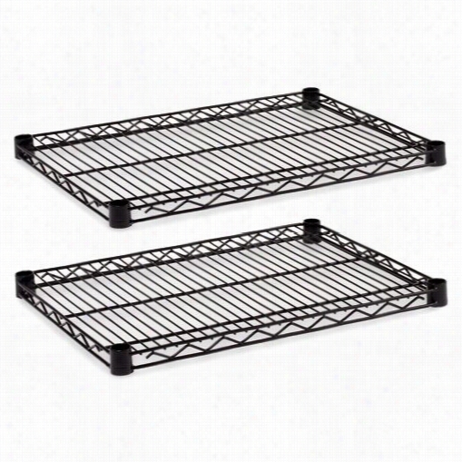 Alera Alesw582418 Industrial 24"&quott;w Wire Shelving Extra Wire Shelves In Black - 2 Shelves/carton