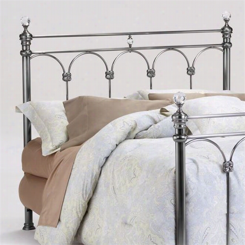 Bernards 1131 Athena Nickel With Crystal Finials Queen Headboard