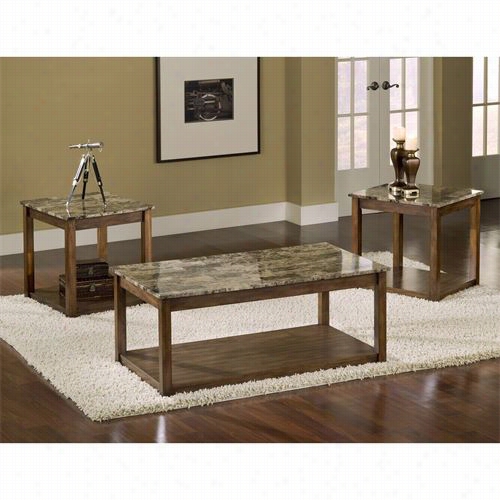 Bernard S 8304 Oxford Faux Marble Top Table - 3 Pacm