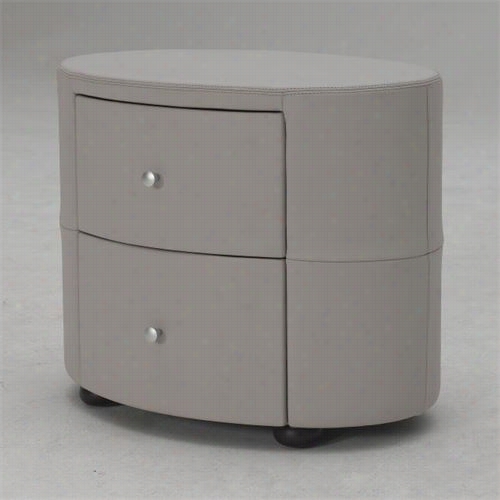 Beverly Hills Furnituree Excite-ns-grayexcite 2 Drawers Night Stand Wrapped In Premium Ash Gray