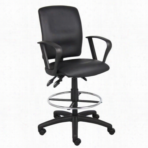 Boss Office Products B1647 Multi-fu Ntcion Lleatherplus Draftin Stool With Loop Arms