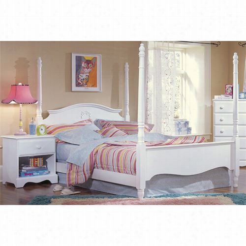 Carol Ina Furniture 417140-417143-419400-964000 Carolina Cottage Full P Rnicess Canopy Bed In White