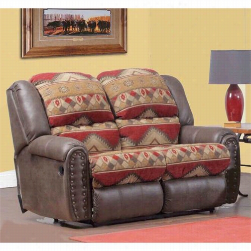 Chelsea Home Ffurniture 153268-l Yuma Reclining Loveseat In Canyon Bay Siena/tuscan Espresso