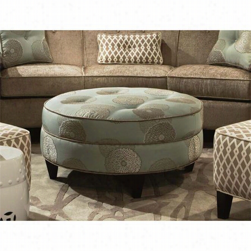 Chelsea Home Fu Rniture 278000-491 Esse Round Ottoman In Beverly Rain 