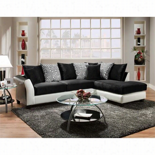 Chelsea Home Furniture 424174-02-sec Lambda 2 Piece Sectional In Jefferson Bla Ck/ Avanti White