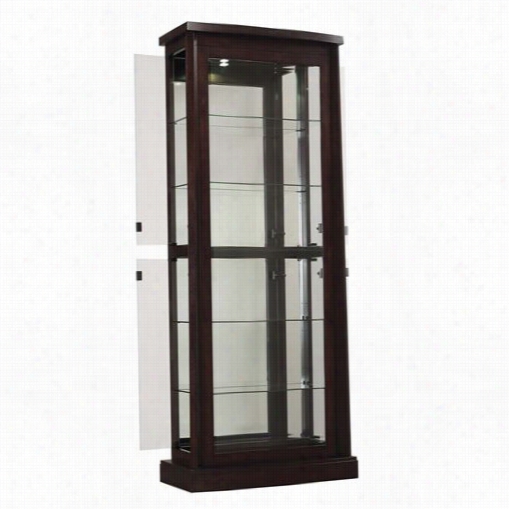 Classic Flame Cc32-6989-x144 Boomerang Curio Display Cabinet In Embosssed Midniight Cherry