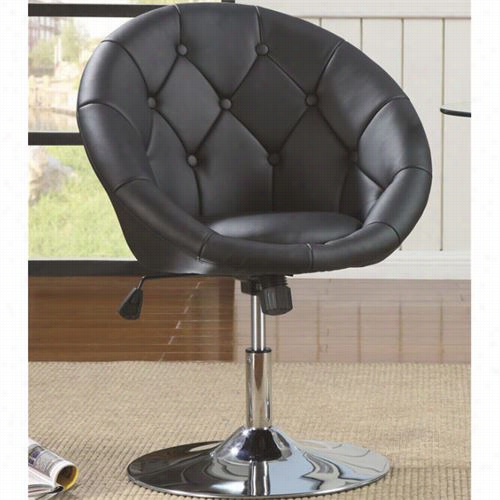 Coaster Furniture 102580 Swivel Chair In Chrome With Black Fabric