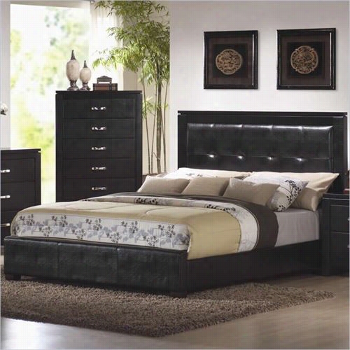 C Oaster Furniture 2014011ke Dylan King Faux Leathher Upholstered Low Profile Bed In Blac K