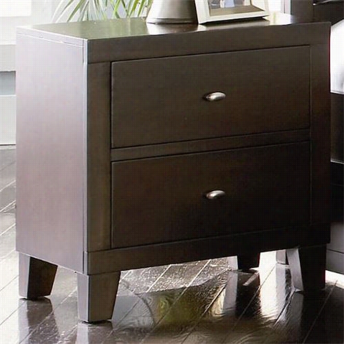 Coaster Furniture 201512 Lorrettaa Contemporaary 2 Drawers Night Stand In Cappuccino