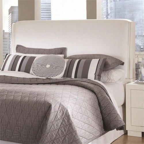 Cosater Furniture 202909kh Jessica Cushione D King Headboard In Crispp White With Hidden Drawers