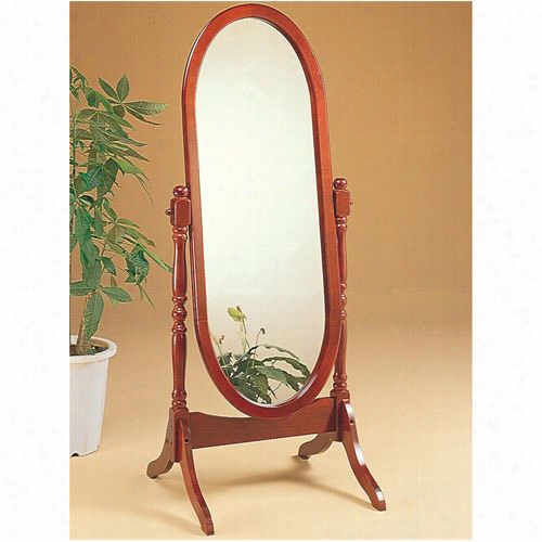 Coasterf Urniture 301 Cheval Ovval Mirror In Cherry