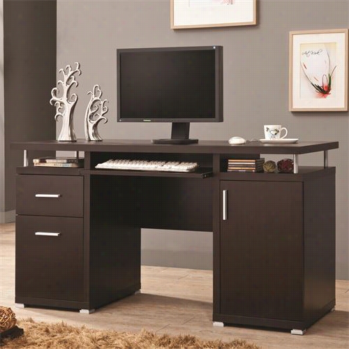 Coaster Furniture 8001 Computer Desk With 2 Drawers And Cainet