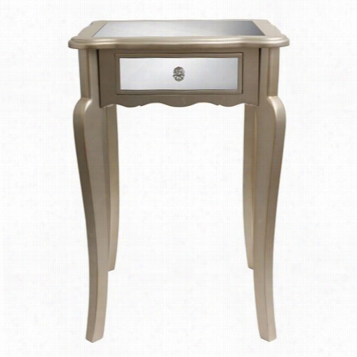 Decor Therapy Fr1793 Mirroref Side Table In Silver Leaf