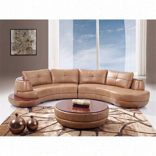 Global Furniture U918-honey 2 Piece Bondedleather Sectional Sofa In Honey