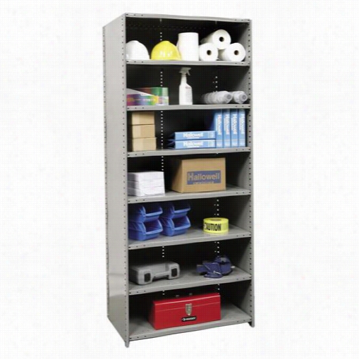 Hallowell 5723-24hg 48""w X  24""d X 87&uot;"h 8 Adju Stabel Shelves Tsarter Unit Closed Style Hi-tech Metal Shelving In Gray