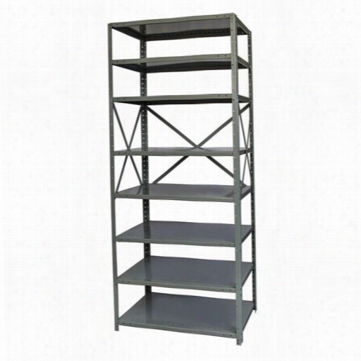 Hallowell F4713-24hg 48""w X 244"&ult;d X 87""h 8 Adjustable Shelves Stand Alone Unit Open Style With Sway Braces Hi-tech Free Standing Shelving In Gray