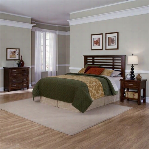 Home Style S5410-6016 Cabbin Creek  King/cali Fornia King Headboard, Night Stand And Chest In Ulti-sgep Chestnut