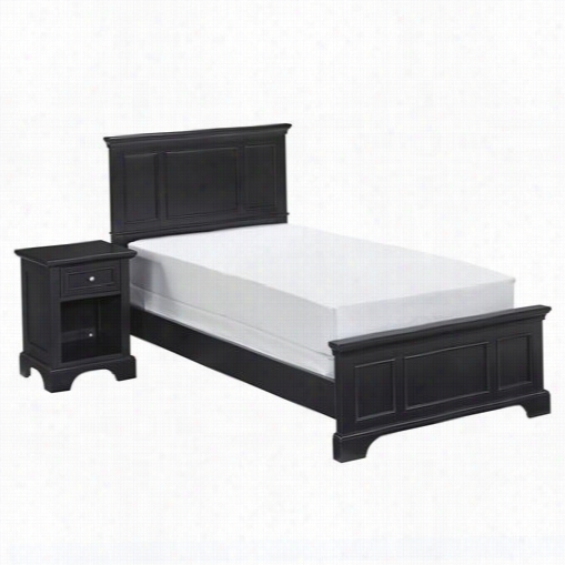 Home Styles 5531-4020 Bedford Twin Bed And Night Stand In Black