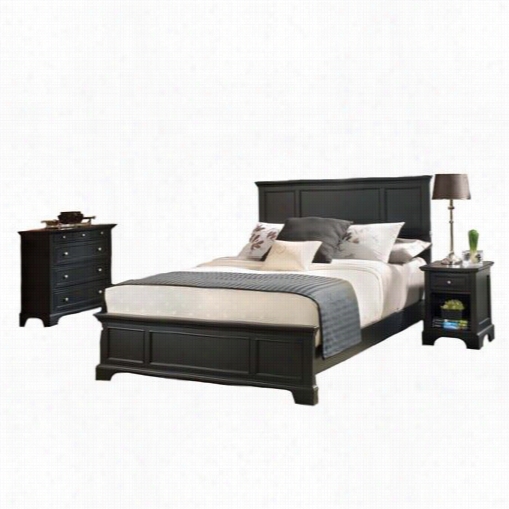 Home Styles 5531-6014 Bedford Sovereign Bed, Night St And And Chest In Black