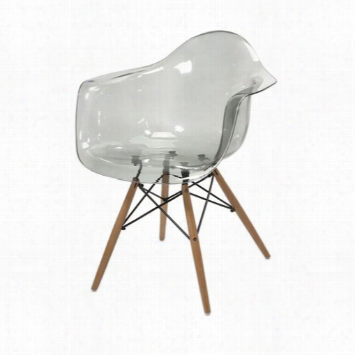 Imax Worldwide 89524 Be Ckett Grey Transparent Chair  With Wood Leg