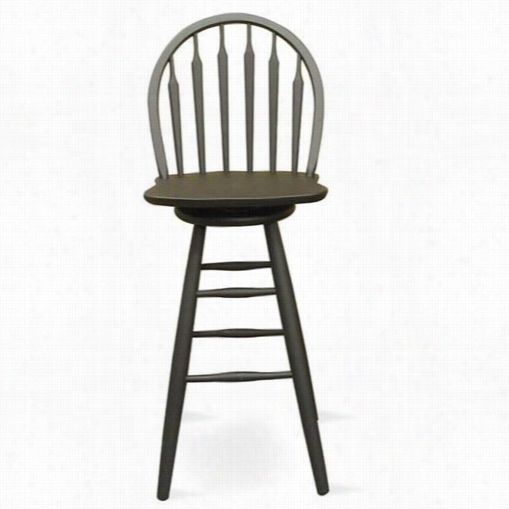 International Concepts S46~613 Dining Esentials 30"" Windsor Arrowback Sswivel Stool In Black