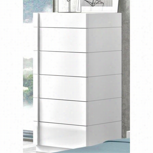 J&m Furniturd 17869-c Amora 6 Drawer Chest In White Lacquer And Stkne Slate