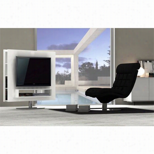 J&m Furniture 17974 Amora Swivell Tv Unit In White Lacquer