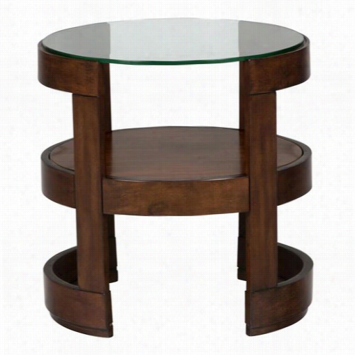 Jofran 348-33 Round End Table With Tempered Glass Top In Avoh Birch