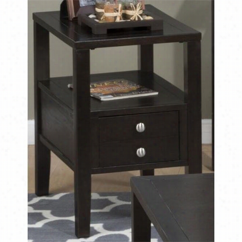 Jofran 975-7 Hamilton Drawer Aand Sh Elf Chairside Table In Espresso