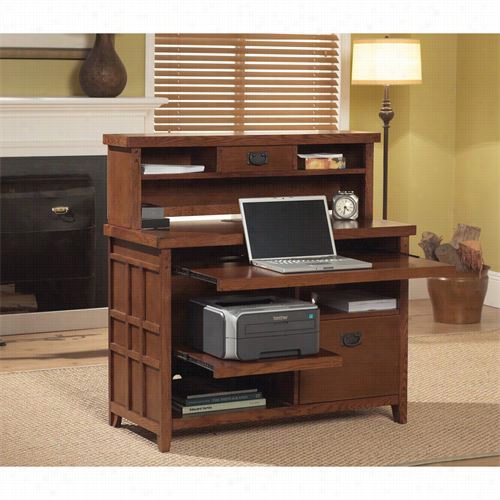 Kathy Ireland Ome By Martin Pm387-mp38 2 Mission Pa Sa Dena Internet Credenza With Hutch In Rustic