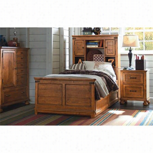 Bequest Classic Furniture 390-4803k Bryce Canyon Doubled Complete Bookcase Bed In Heirloom Pine