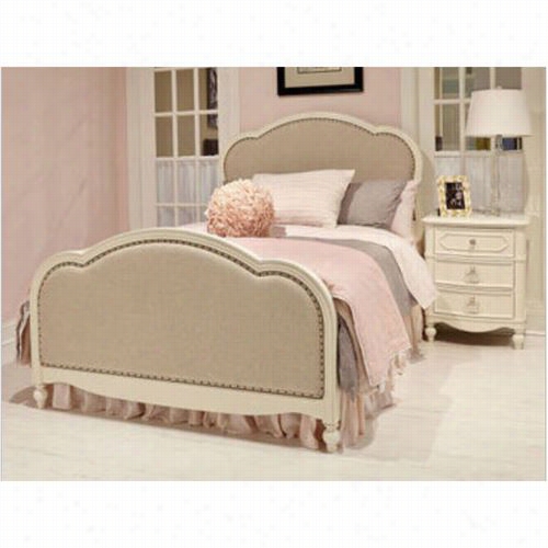 Bequest Classic Furniture 4910-4803k Wendy Bellissimo Doubled Coomplete Upholstered Bed In Antique Linen White