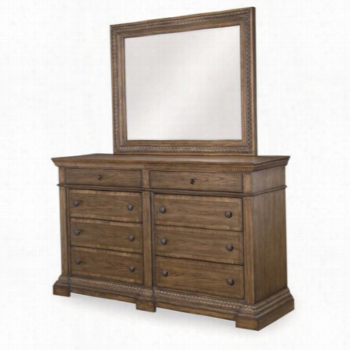 Legacu Classic Furniture5500_01 00-5500-1200 Renaissance Complete Dresser With Mirror In Waxed Oak