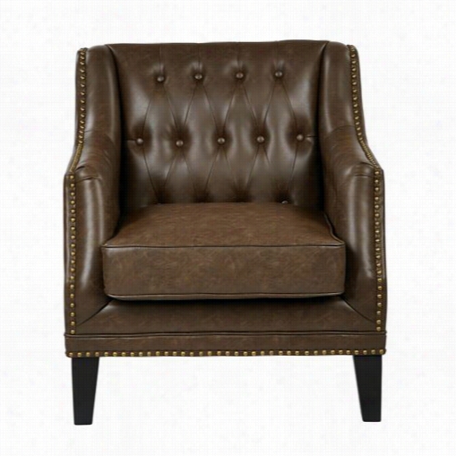 Office Star Bp-ykac-xc34 Yorkshiree Accent Seat Of Justice With Mocha Rustic Bonded Leather And Antique Bronzenail Heads