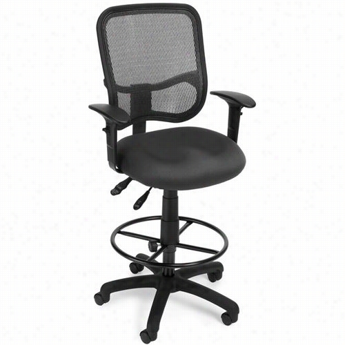 Ofm 130-aa3-dk Mesh Comfort Series Ergonomic Task Chair With Arms And Drafting Kit