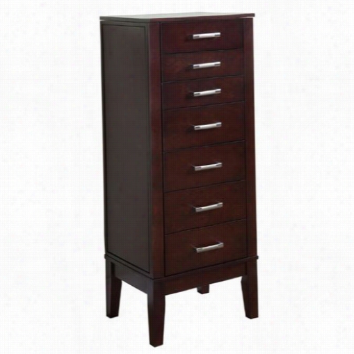 Powellf Urniture 383-317 Contemporary Jewelry Armoire In Dark Espresso