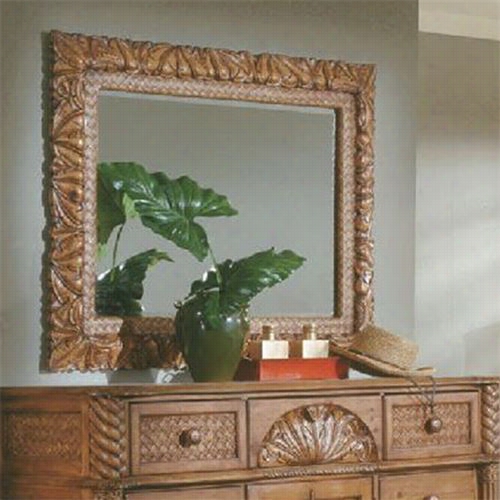 Progressive Furnituree 1416-50 Palm Court Carved Landscape Mirror In Island Pine