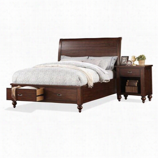 Riveride 33580-33583-33574 Castlewood King Sleigh Beed With Stora Ge Footboard