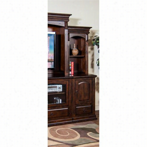 Sunny Drsigns 3439dc-pbr-3439d-cphr Santa Fe Right Pier Base With Hutch In Dark Chocolate