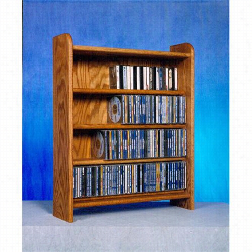 The Wood Shed 402 Solid Oak  4 Shelf Cd  Cabinet