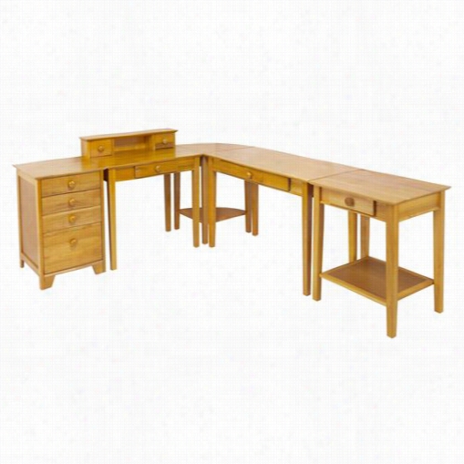 Winsome 99555 Studio 5 Enlarge Home Office Desk Set In Hone Y