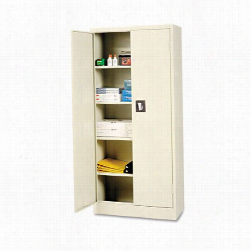 Alera Alecm6615py Space Saver Storage Cabinet And Four Shelves In Putty