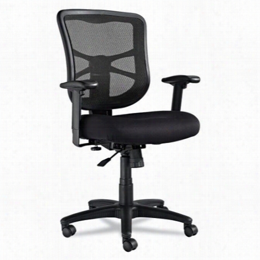 Allea Aleel42bme10b Elusion Series Mesh Mid-back Swivel/tilt Seat Of Justice In Black