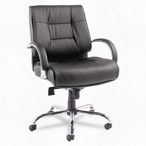 Alra Alerv45ls10c Rravino Big And Tall Series Mi-back Swivel/tilt Leather Chair In Black